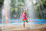 Su Püskürtme Parkı Gökkuşağı Çemberi Çocuk Su Bahçesi Renkli su sıçrama parkı