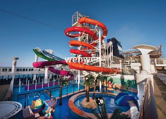 Çocuklar Aqua Oyun Ekipmanları 6mm Eğlence Parkı Su Kaydırağı