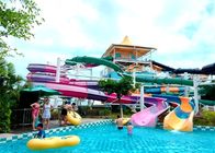 Kapalı Resort Fiberglas Slayt Sürmek İçin Anti Fade Ticari Spiral Su Kaydırağı