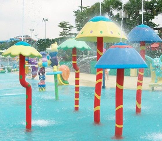 Çocuk Oyunları İçin Özelleştirilmiş Waterpark Fiberglas Sprey Mantar Aqua Ekipmanları