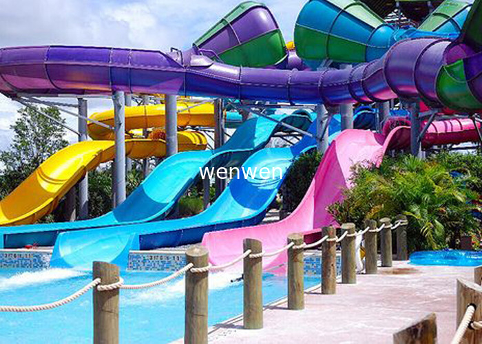 Spiral Fiberglas Büyük Su Kaydırağı Su Parkı Ekipmanları Raft Slide For Hotle Resort